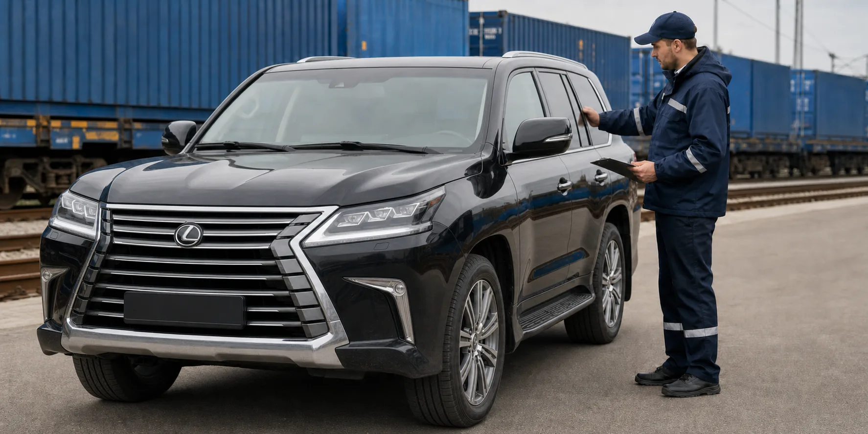 Приём и осмотр Lexus LX 570 на железнодорожном терминале